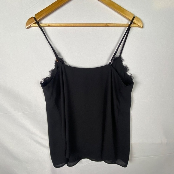 Socialite Women's Sz Medium Camisole Top Black Sculpted V-Neck Adjustable  Strap - Picture 3 of 9